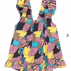 DISNEY The Nightmare Before Christmas Sally Patchwork Dress Ruffled Toddler Top